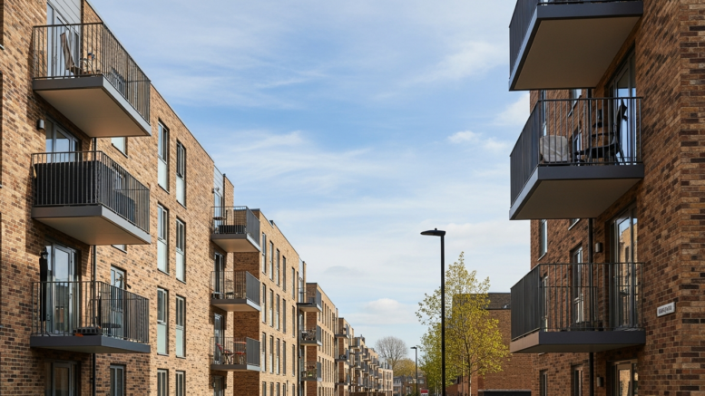 London rental blocks in bright daylight after RRA