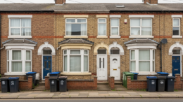 Terraced rental homes on a British street