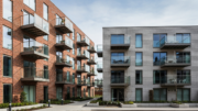 Modern British apartment block under leasehold reform debate