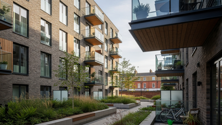 Modern rental apartments in a UK city development