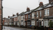 Older UK homes on wet street ahead of EPC upgrades