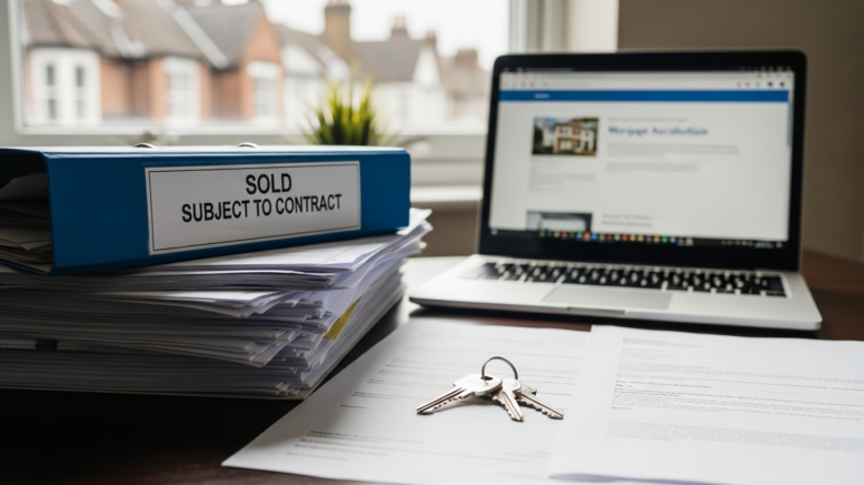 UK property paperwork and house keys on desk