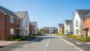 Modern British homes on a quiet suburban street