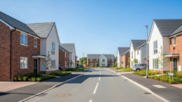 Modern British homes on a quiet suburban street