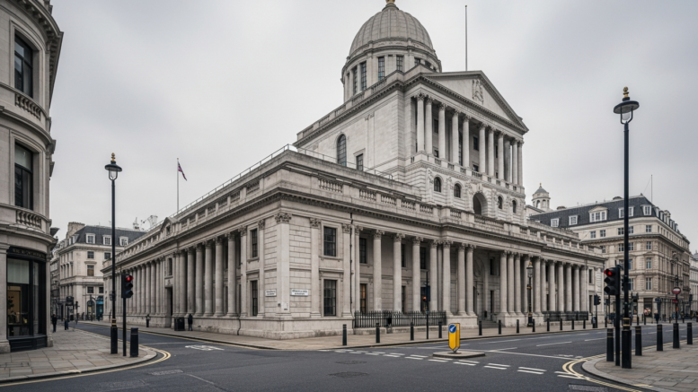 Bank of England facade in central London