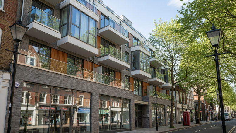 UK mixed-use building with flats above shopfront