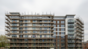 UK apartment block under cladding remediation works