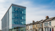 Modern bank office beside British rental homes