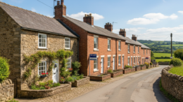 Older rural rental homes in a British village street