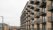 Modern leasehold apartment block in a British city