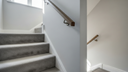 Modern rental stairwell inside a UK home