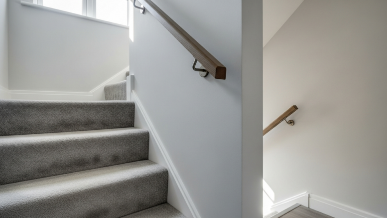 Modern rental stairwell inside a UK home