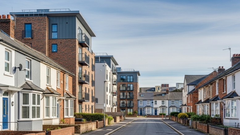British rental homes on a modern residential street