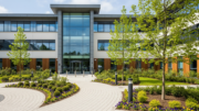 Council offices exterior on a bright day in Surrey