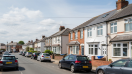 British suburban homes in bright daylight