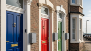 Seaside terrace entrances with lockboxes for short-term lets