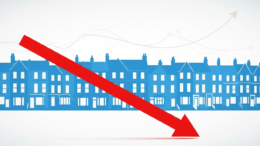 Abstract buy-to-let lending chart with UK homes
