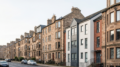 Scottish rental flats on a quiet urban street