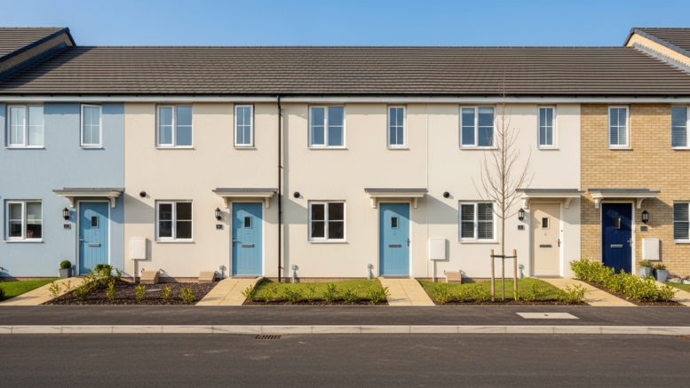 Modern Telford terraced rental homes in daylight