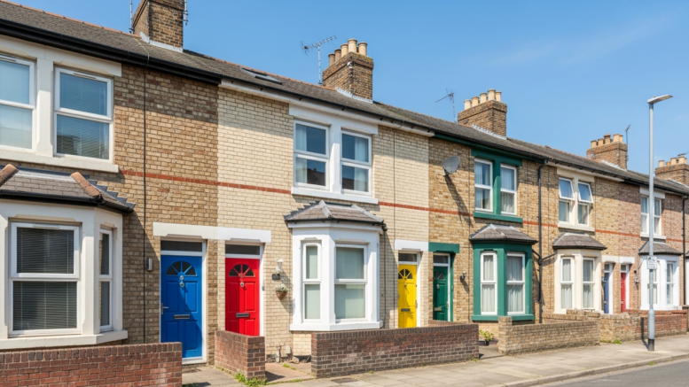 Welsh terraced rental homes on a Cardiff street