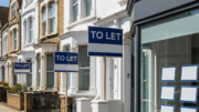 London terrace street with three To Let boards