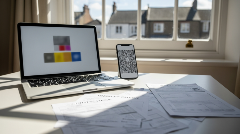 Digital tenant ID check setup on landlord desk