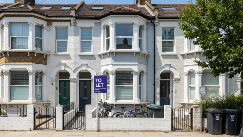 London student rental terrace with To Let board