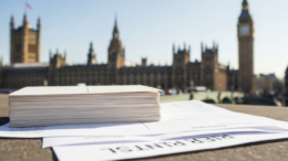 Blank postcards beside Westminster rental papers