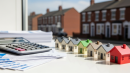 Green mortgage comparison scene for UK landlords