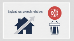 Infographic illustrating England ruling out rent controls for landlords