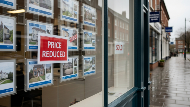 British estate agent window in a subdued housing market