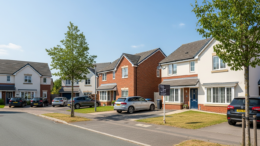 British rental street with single To Let board