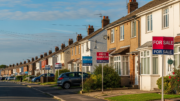 British homes with For Sale boards in summer