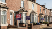 British terrace with clear To Let boards for room rentals