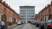 Terraced street beside civic offices in Thurrock