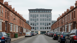 Terraced street beside civic offices in Thurrock