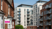 Terraced homes and apartment blocks in a UK rental area