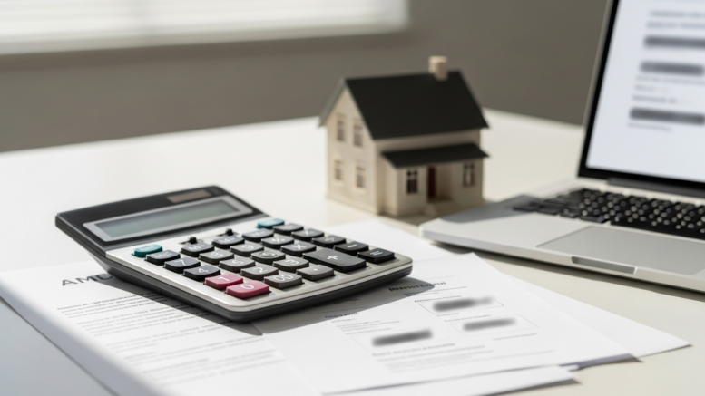 Buy-to-let mortgage checks with calculator and documents