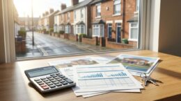 UK home purchase desk with tax paperwork