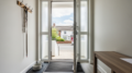 Rental home entrance with pet lead and bowl
