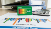 Calculator, mortgage rate sheet and green EPC-style card for a Paragon buy-to-let rate refresh story