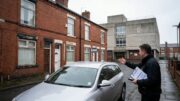 British rental street beside civic building inspection