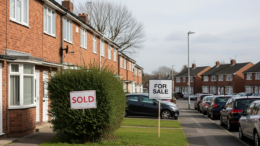 British council homes with For Sale board