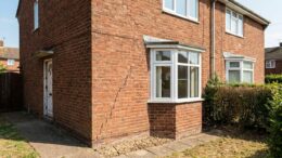 Cracked UK brick house after dry weather