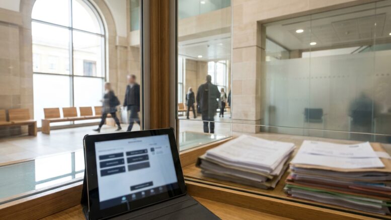 Digital court filing scene for possession case