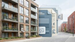 UK leasehold block with fee-cap graphics
