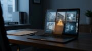 Cyber security warning on a landlord property-management screen