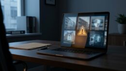 Cyber security warning on a landlord property-management screen