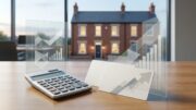 Calculator beside UK HMO mortgage comparison cards