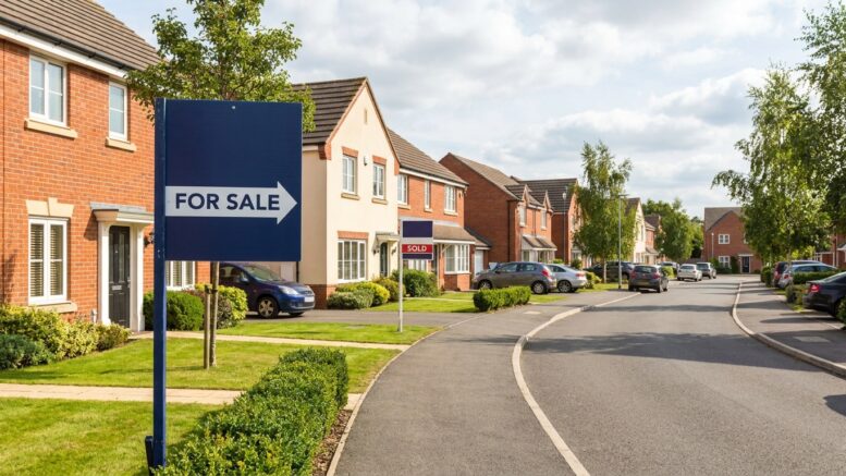 British homes with For Sale boards in late summer